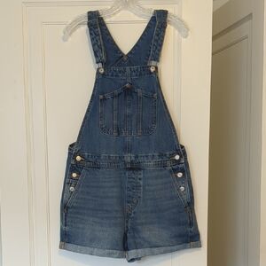 90s Denim Short Overalls Shortalls 100% Cotton Old Navy Medium